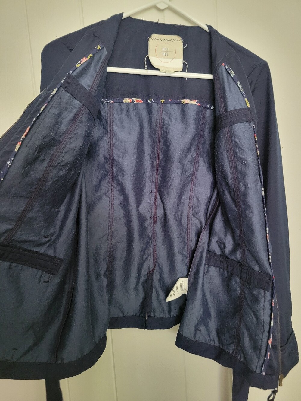 Anthropologie × Hei Hei Belted Anorak Utility Jacket Navy Blue Lightweight XS - Picture 9 of 12